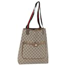 GUCCI GG Canvas Web Sherry Line Tote Bag PVC Beige Green Red Auth 72160 - Gucci