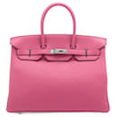 Birkin 35 Fjord Leather Top-handle Bag Tosca - Hermès