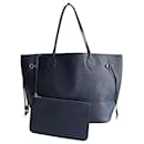 Louis Vuitton Neverfull MM shoulder bag in blue Epi leather
