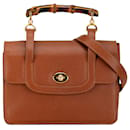 Gucci Brown Bamboo Leather Satchel