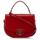 Rabat Coco Curve en cuir de veau moyen rouge Chanel