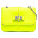 Christian Louboutin Yellow Small Studded Leather Sweet Charity Shoulder Bag