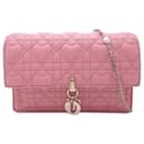 Dior Pink Lambskin Heart Motif Cannage My Dior Daily Chain Pouch