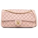 Chanel Pink Twist Quilted Heart Flap