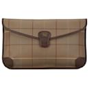 Burberry Brown Vintage Check Canvas Clutch