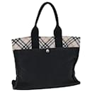 BURBERRY Nova Check Blue Label Sac à main Toile Beige Noir Auth yb559 - Burberry