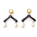 Boucles d'oreilles Chanel clip "Cintre & Perles"