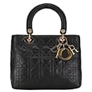 Dior Medium Cannage Leather Lady Dior Leather Handbag in Good condition