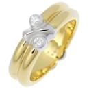 Tiffany & Co 18k Gold 2P Diamond Signature X Ring Metal Ring in Good condition