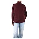 Maroon ribbed roll-neck jumper - size S - Gabriela Hearst