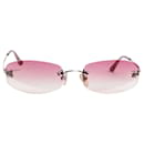 Óculos de sol CC rosa sem moldura Chanel Pink - tamanho