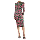 Vestido midi estampado rosa preto - tamanho UK 8 - Dolce & Gabbana