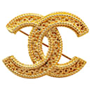 Chanel Gold CC Brooch