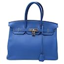 HERMES BIRKIN 35 CABAS HANDBAG IN TOGO LEATHER ROYAL BLUE LEATHER PURSE HAND BAG - Hermès