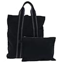 HERMES Fourre Tout Cabas Tote Bag Canvas Black Gray Auth yk12034 - Hermès