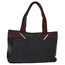 GUCCI Web Sherry Line Tote Bag Denim Black Red Green 73983 Auth ep4159 - Gucci