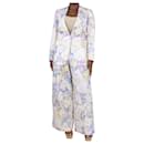 Lilac and yellow floral printed suit set - size UK 12 - Dries Van Noten