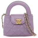 Chanel Purple Nano Aged Calfskin Kelly Shopper Bag