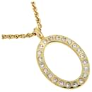 Dior Vintage Circle Rhinestone Necklace Metal Necklace in Good condition