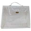 HERMES Vinyl Kelly Hand Bag Vinyl Clear Auth yk12370 - Hermès