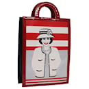 CHANEL Mademoiselle Handtasche Emaille Leder Weiß Rot CC Auth yk12409A - Chanel