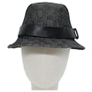 Chapéu de lona GUCCI GG M preto Auth am6222 - Gucci