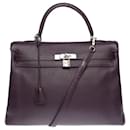 HERMES Kelly 35 Bag in Purple Leather - 101889 - Hermès