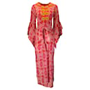 Figue Fuchsia Multi Belted Printed Silk Maxi Dress - Autre Marque