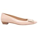 Beige Roger Vivier Belle Flats mit Schnalle, Größe 40