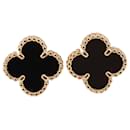 Van Cleef & Arpels Sweet Alhambra Onyx Earrings 750(YG) 3.1 g