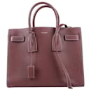Saint Laurent Paris Sac de Jour Leather 2way Handbag Burgundy 378299
