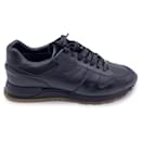 Black Leather Lace Up Sneakers Shoes Size 44 - Louis Vuitton