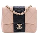 Chanel Pink Mini Square Bicolor Classic Lambskin Single Flap