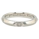Anello a fascia Tiffany in argento, platino e diamanti - Tiffany & Co