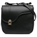 Crossbody equestre de couro preto Gucci