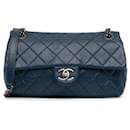 Chanel Blue Medium Aged Calfskin Duo Color Flap