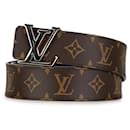 Cinturón reversible con iniciales y monograma marrón de Louis Vuitton