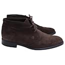 Tod's Lace-Up Boots in Brown Suede