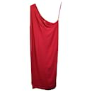 Vestido de um ombro Diane Von Furstenberg em poliéster vermelho