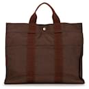 Hermes Toile Herline MM Tote Canvas Tote Bag in Good condition - Hermès