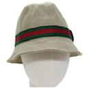GUCCI Web Sherry Line Hat Canvas M Beige Red Green Auth am6132 - Gucci