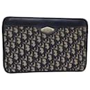 Christian Dior Trotter Canvas Clutch Bag Navy Auth yk12221
