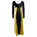 Marni x Erykah Badu Yellow / Navy Silk / Velvet Dress - Autre Marque
