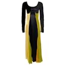 Marni x Erykah Badu Robe jaune / soie / velours bleu marine - Autre Marque