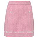 Minigonna Chanel in tweed in viscosa rosa