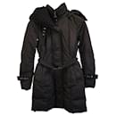 Parka Moncler con cintura in nylon nero