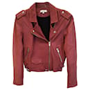 IRO Ashville Moto Jacket in Pink Leather - Iro