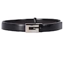 Gucci Square G Buckle Belt in Black Leather