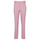 Roland Mouret Straight Leg Trousers in Pastel Pink Polyester