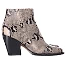 Chloé Rylee Block Heel Booties in Snakeskin Print Leather
